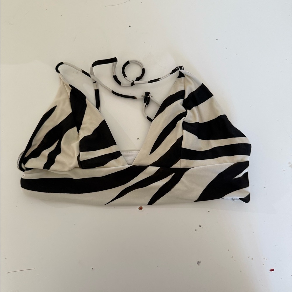 H&M Black and White Bikini Top